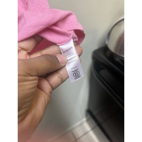 Athleta Organic Daily Crop Tee Glow Pink womens size XL crewneck short sleeve - Picture 3 of 9